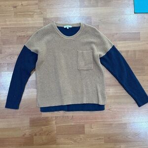 Madewell Tan and Navy Sweater